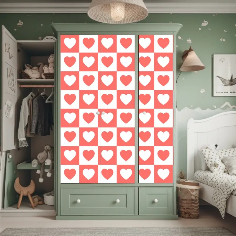 Schrankaufkleber ornamentales porträt mit floralen mustern – Wallnifity®