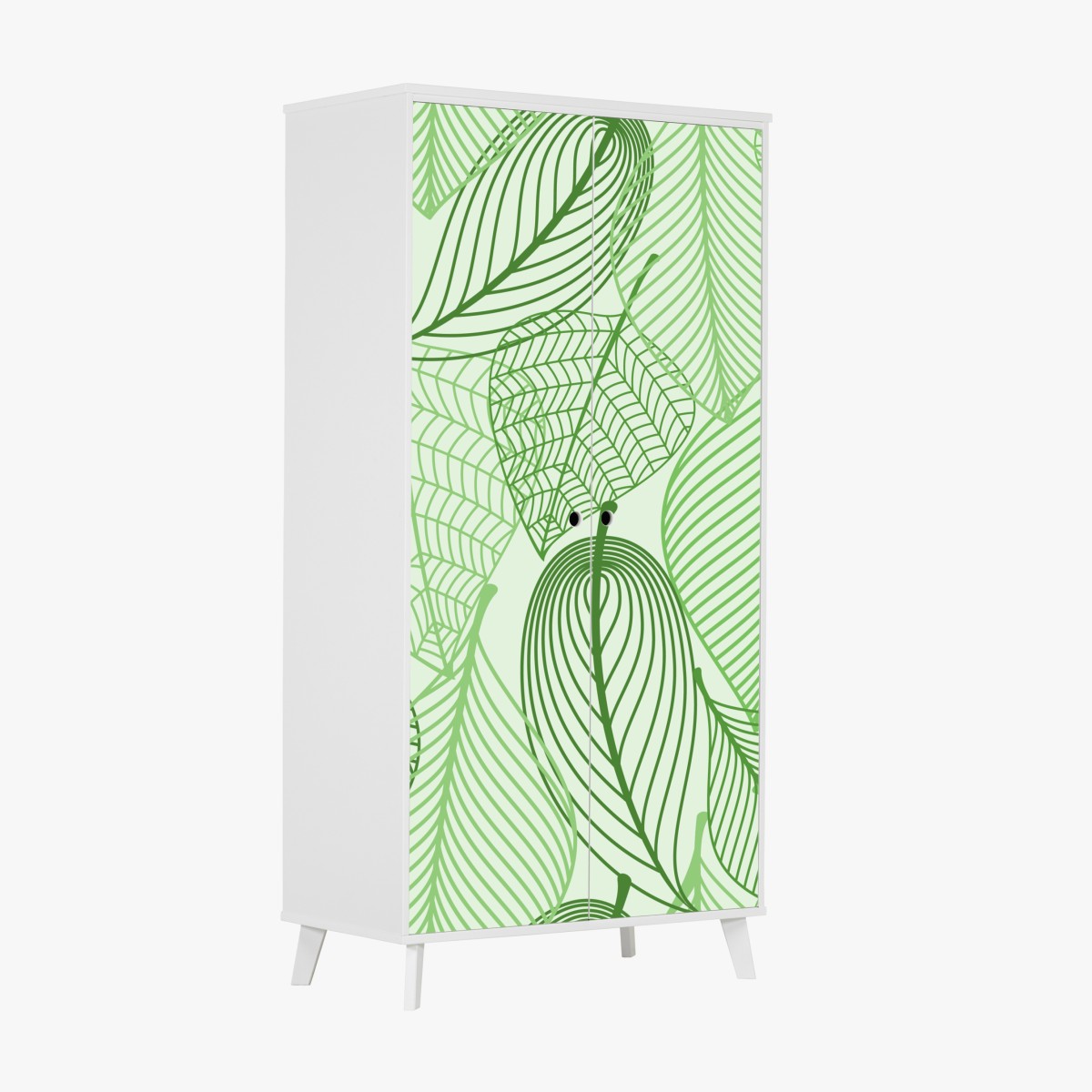 Schrankaufkleber grünes botanisches blättermuster – Wallnifity®