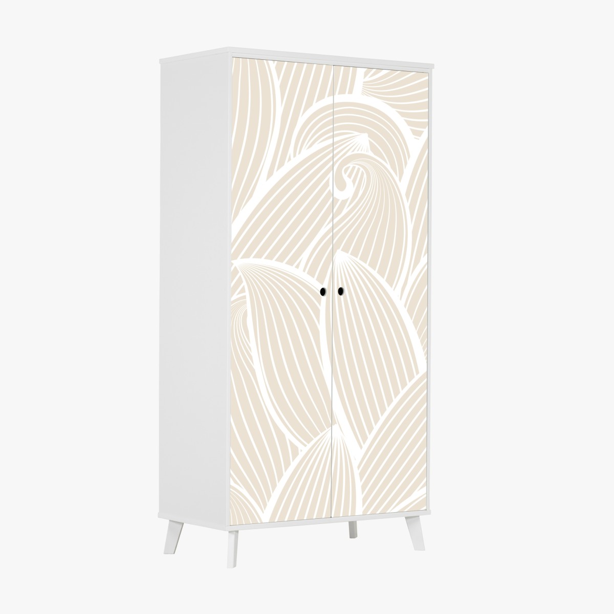 Schrankaufkleber zartes beige botanisches muster – Wallnifity®