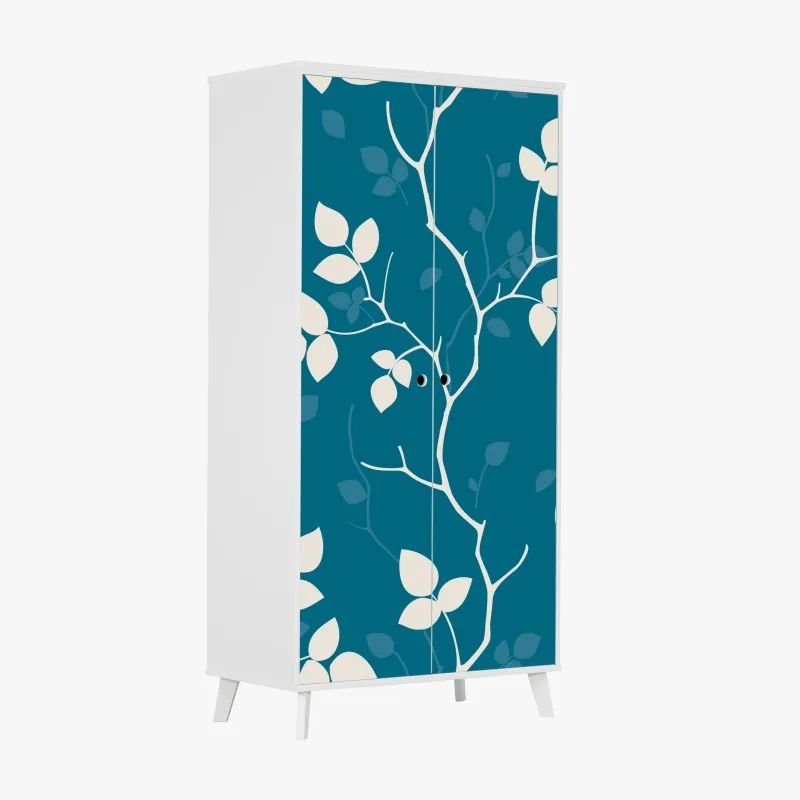 Schrankaufkleber weißer tulpenstrauß vor dunklem hintergrund – Wallnifity®