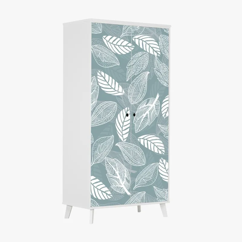 Schrankaufkleber sanftes blumiges profil mit fließendem haar – Wallnifity®