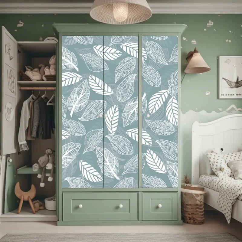 Schrankaufkleber sanftes blumiges profil mit fließendem haar – Wallnifity®