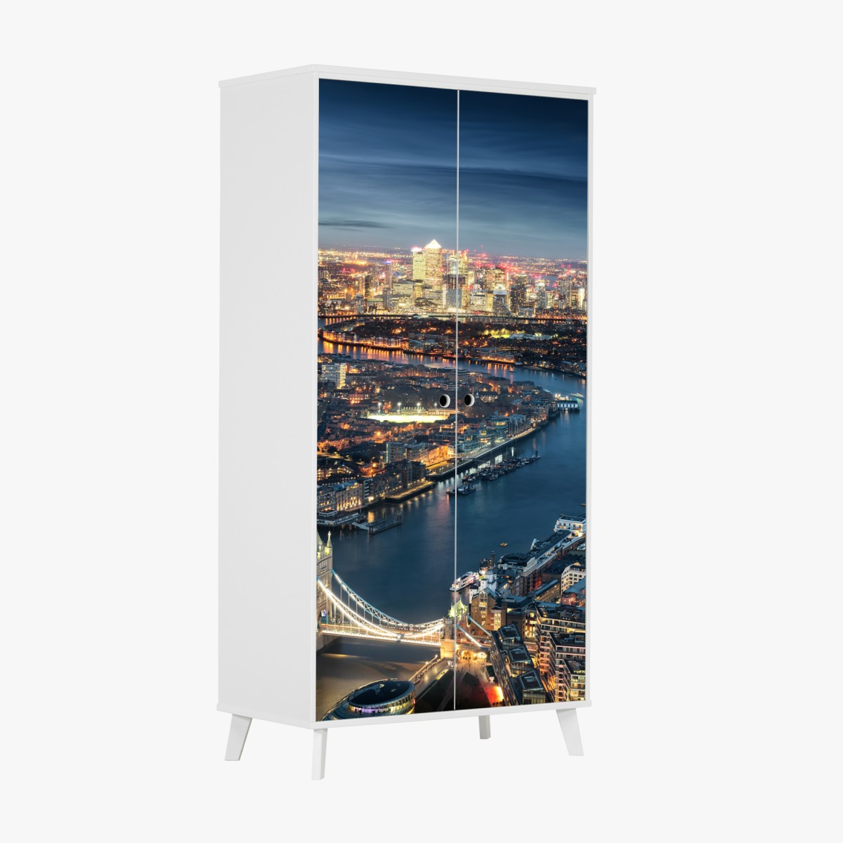 Schrankaufkleber nächtliche skyline von London – Wallnifity®