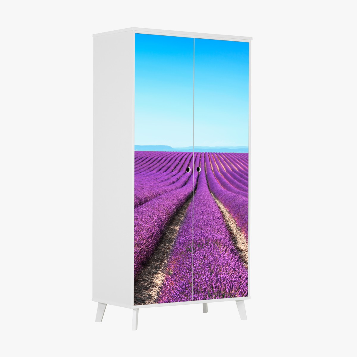Schrankaufkleber lavendelfelder unter blauem himmel – Wallnifity®