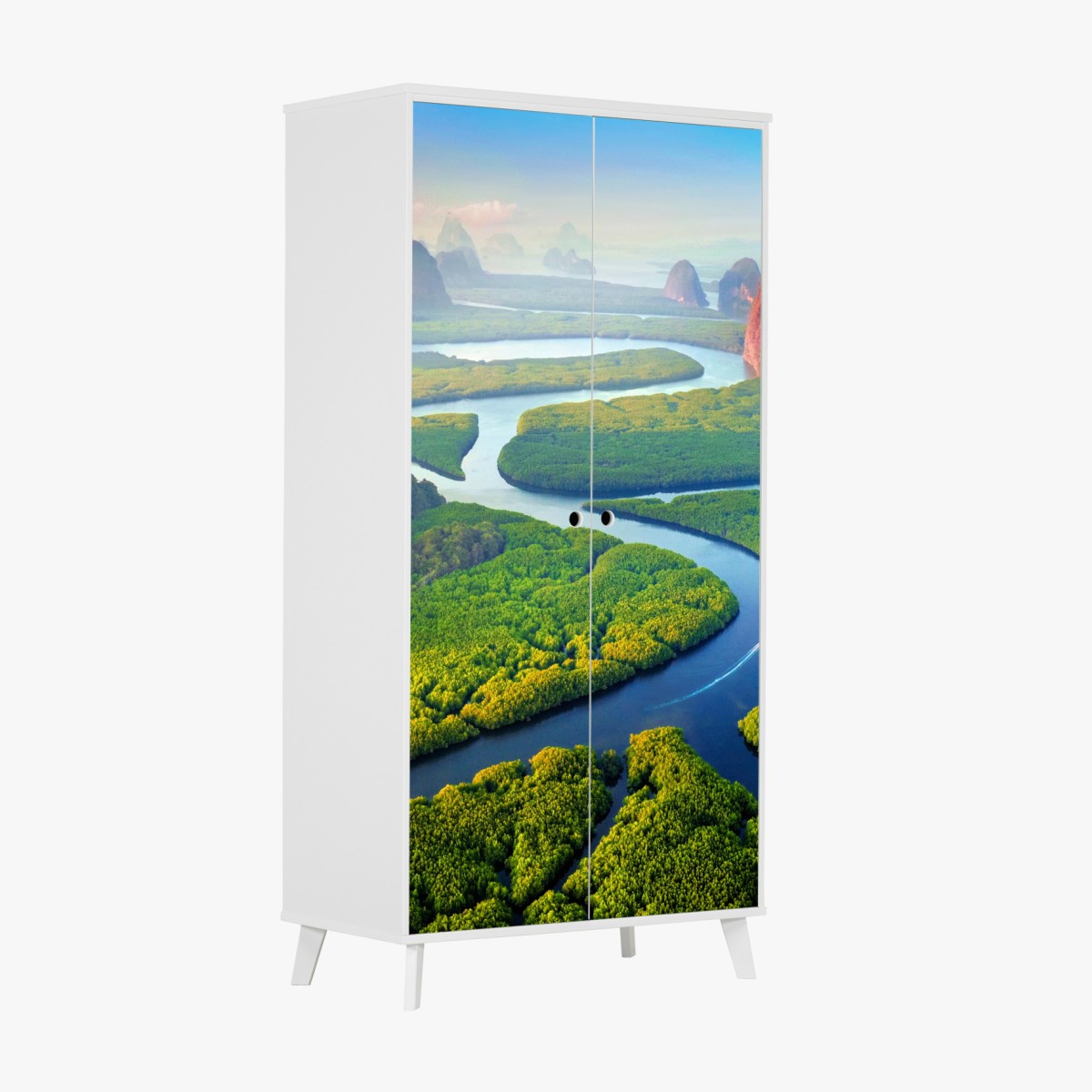 Schrankaufkleber sonnenaufgang über der Phang Nga Bucht – Wallnifity®