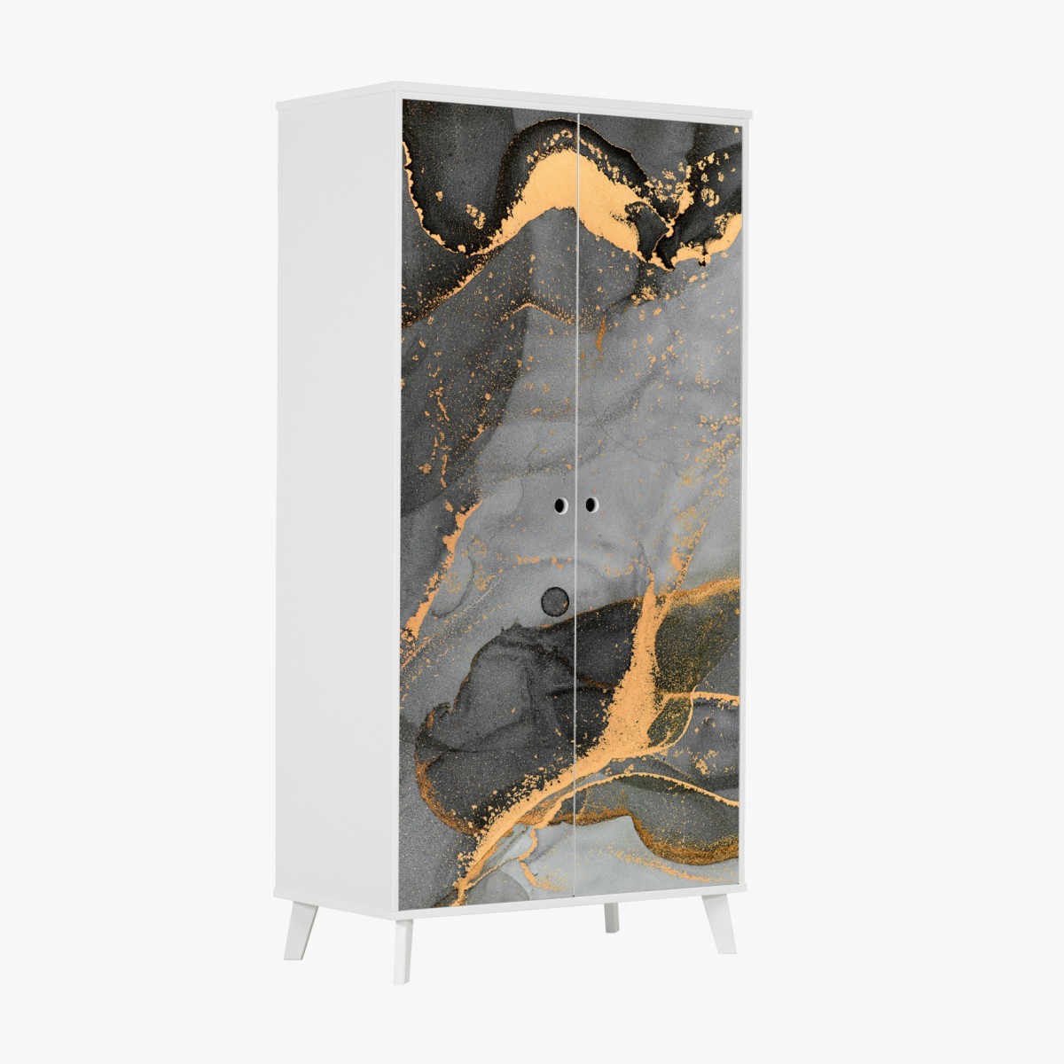 Schrankaufkleber rauchiger grauer marmor mit goldenen adern – Wallnifity®
