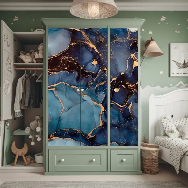 Schrankaufkleber modernes wohngebäude mit balkonen – Wallnifity®