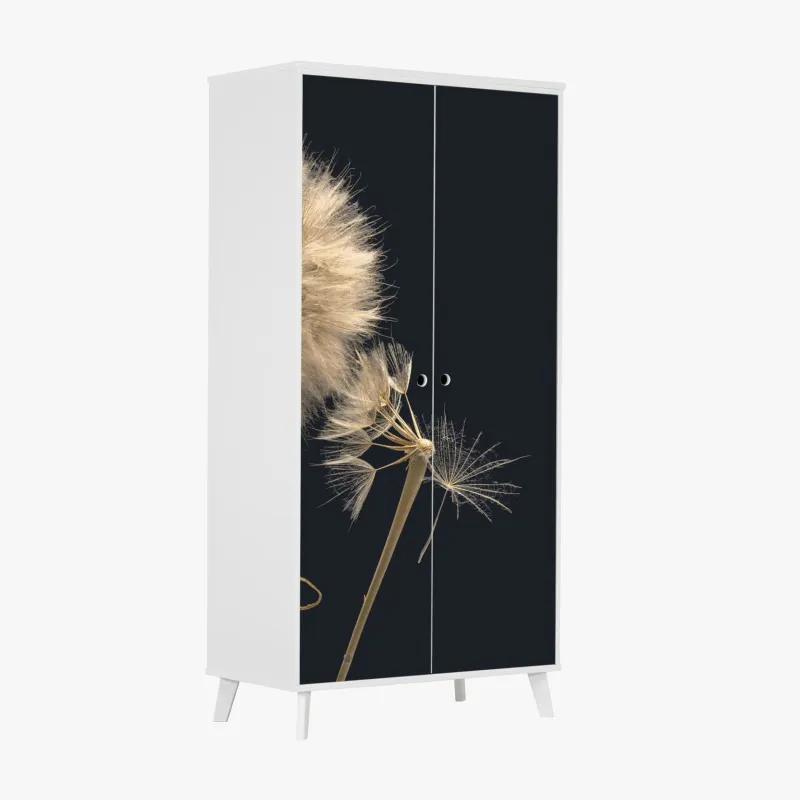 Schrankaufkleber zarte lotus-linienzeichnung – Wallnifity®