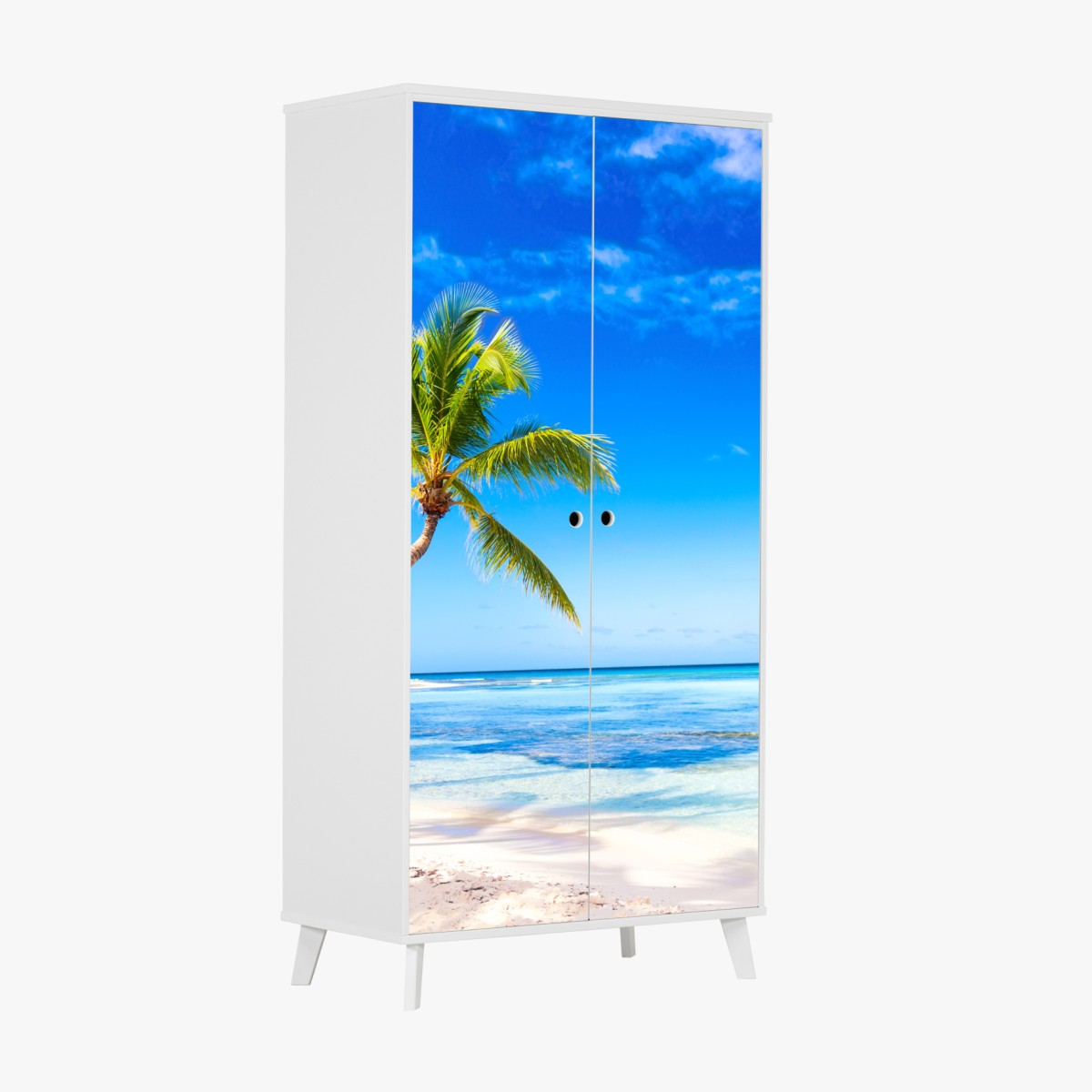 Schrankaufkleber tropischer palmenstrand – Wallnifity®