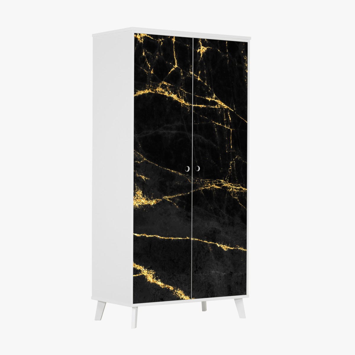 Schrankaufkleber schwarzer marmor mit goldenen adern – Wallnifity®