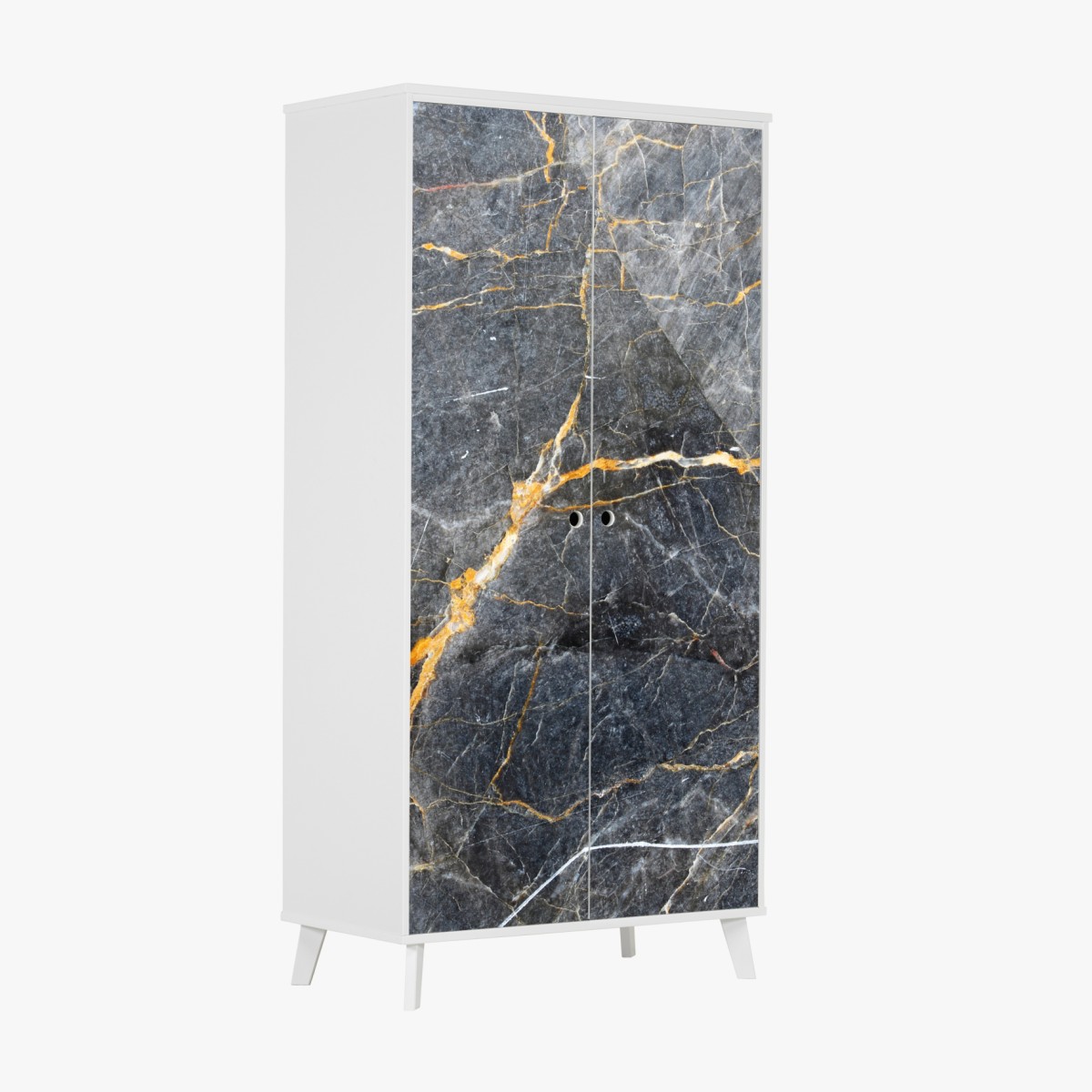 Schrankaufkleber dunkelgrauer marmor mit goldenen adern – Wallnifity®