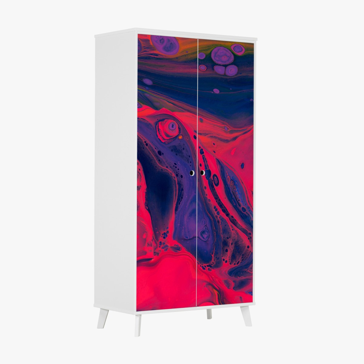 Schrankaufkleber leuchtende pinke abstrakte flüssige kunst – Wallnifity®