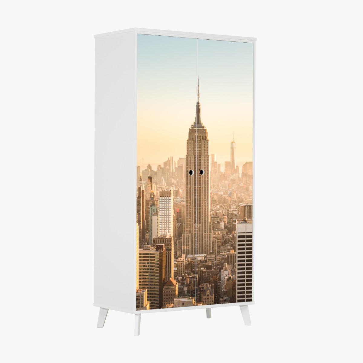 Schrankaufkleber New York skyline im goldenen licht – Wallnifity®