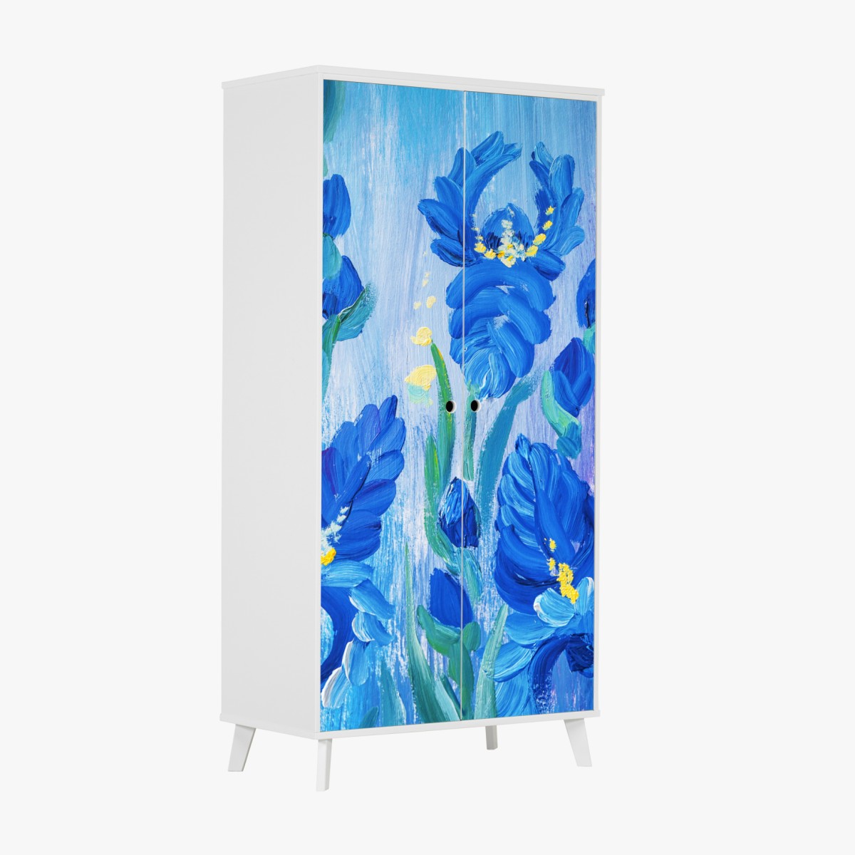 Schrankaufkleber lebendiger blauer iris-bund – Wallnifity®