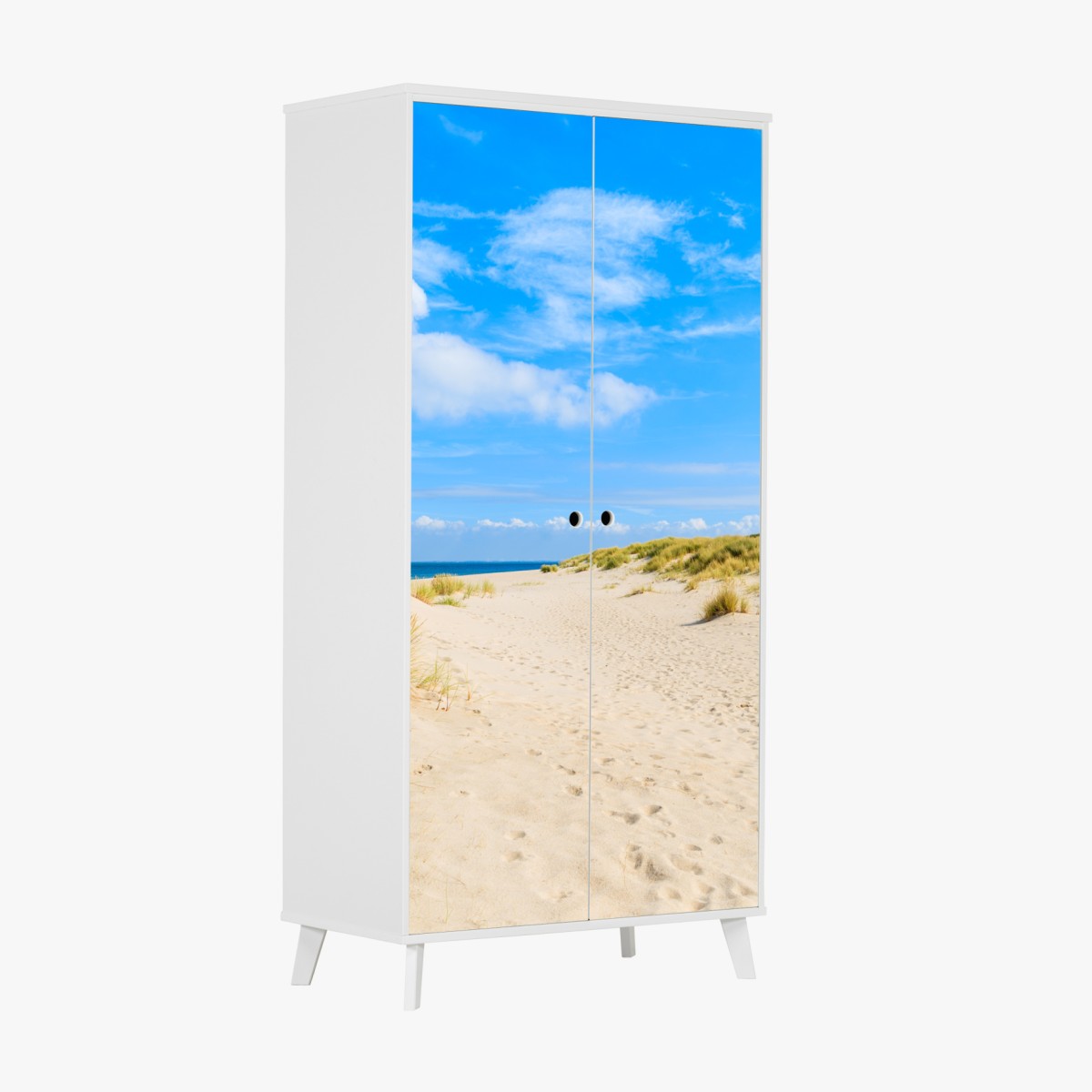 Schrankaufkleber ruhige dünen Sylt mit leuchtturm – Wallnifity®