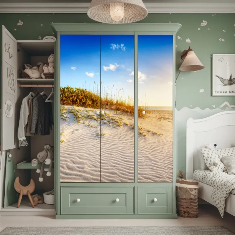 Schrankaufkleber tropischer palmstrand in Punta Cana – Wallnifity®