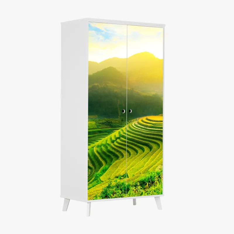 Schrankaufkleber sonnenbeschienene gasse in der Toskana – Wallnifity®