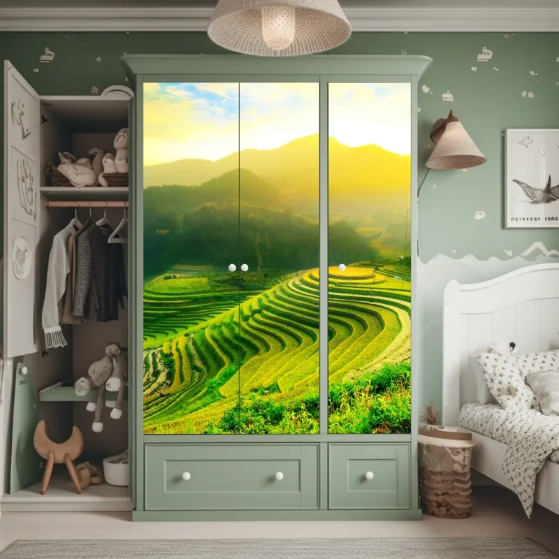 Schrankaufkleber sonnenbeschienene gasse in der Toskana – Wallnifity®