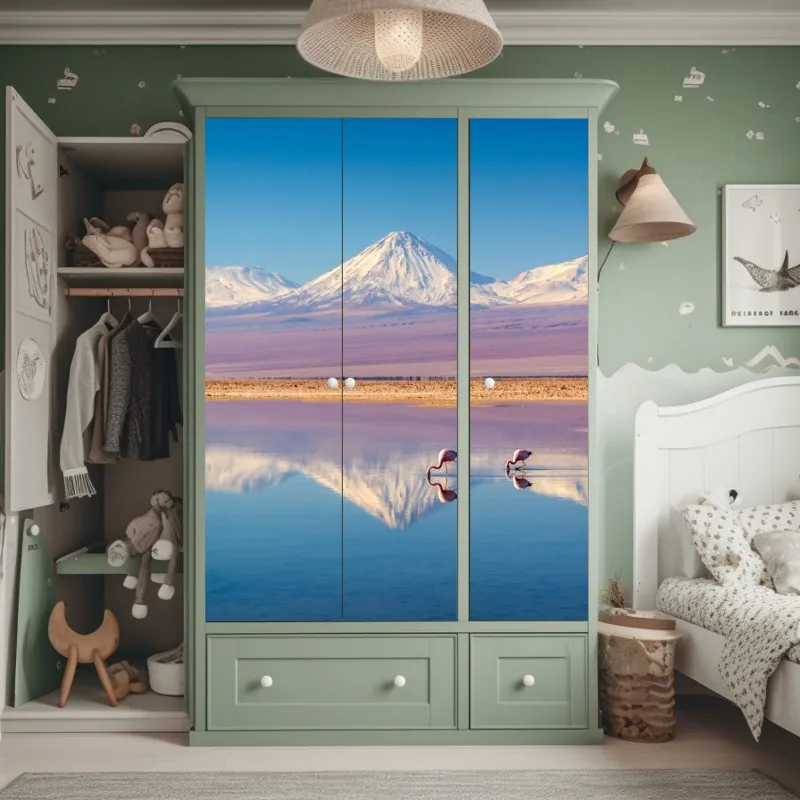Schrankaufkleber grün-goldene flüssige marmorierte kunst – Wallnifity®