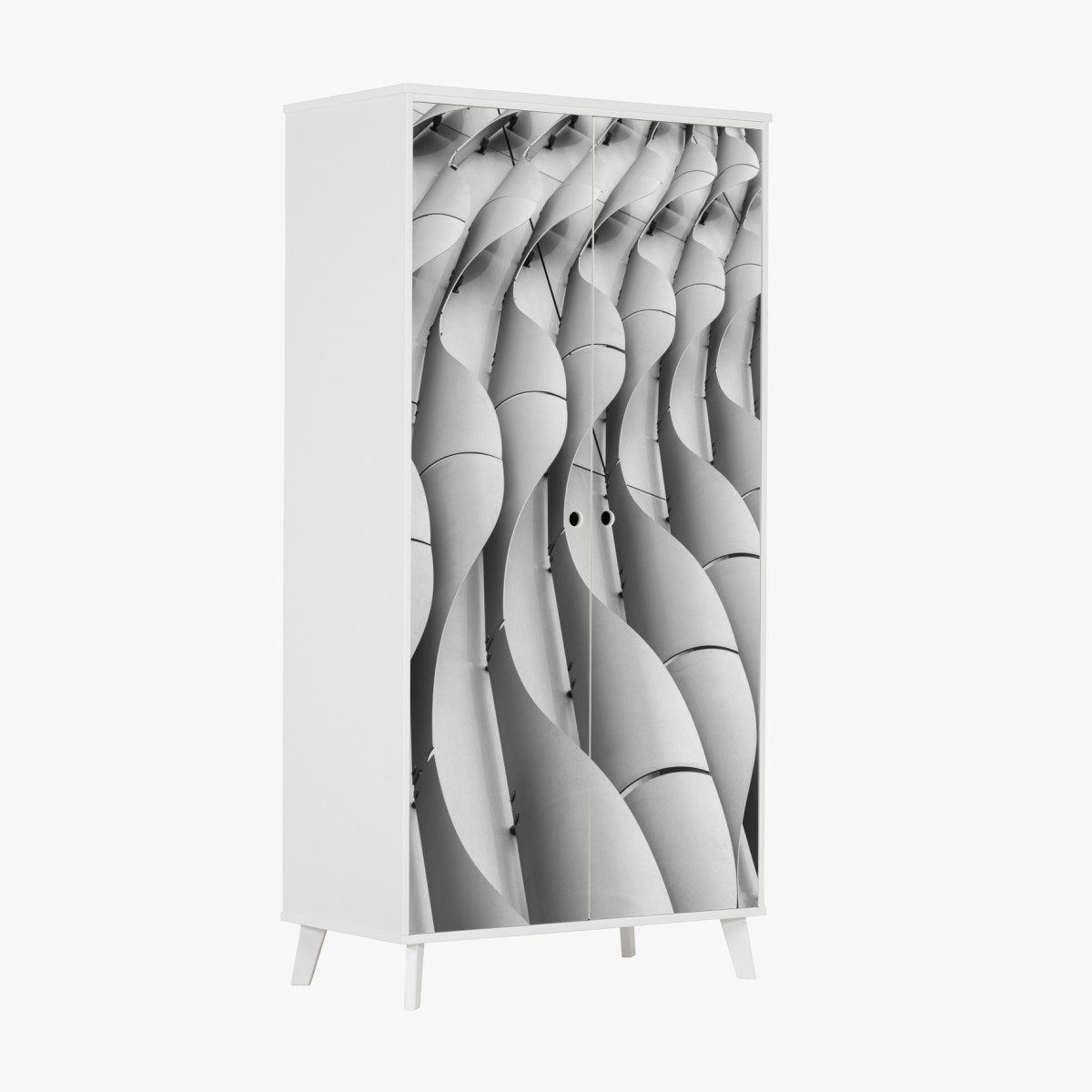 Schrankaufkleber gewelltes architekturmotiv in graustufen – Wallnifity®