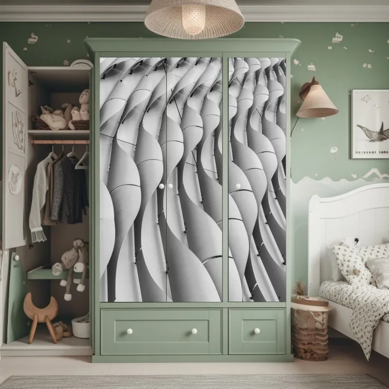 Schrankaufkleber ruhige grüne wiesen panorama – Wallnifity®