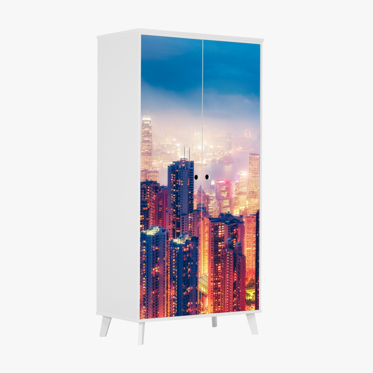 Schrankaufkleber Hongkong nächtliche skyline vom Victoria Peak – Wallnifity®