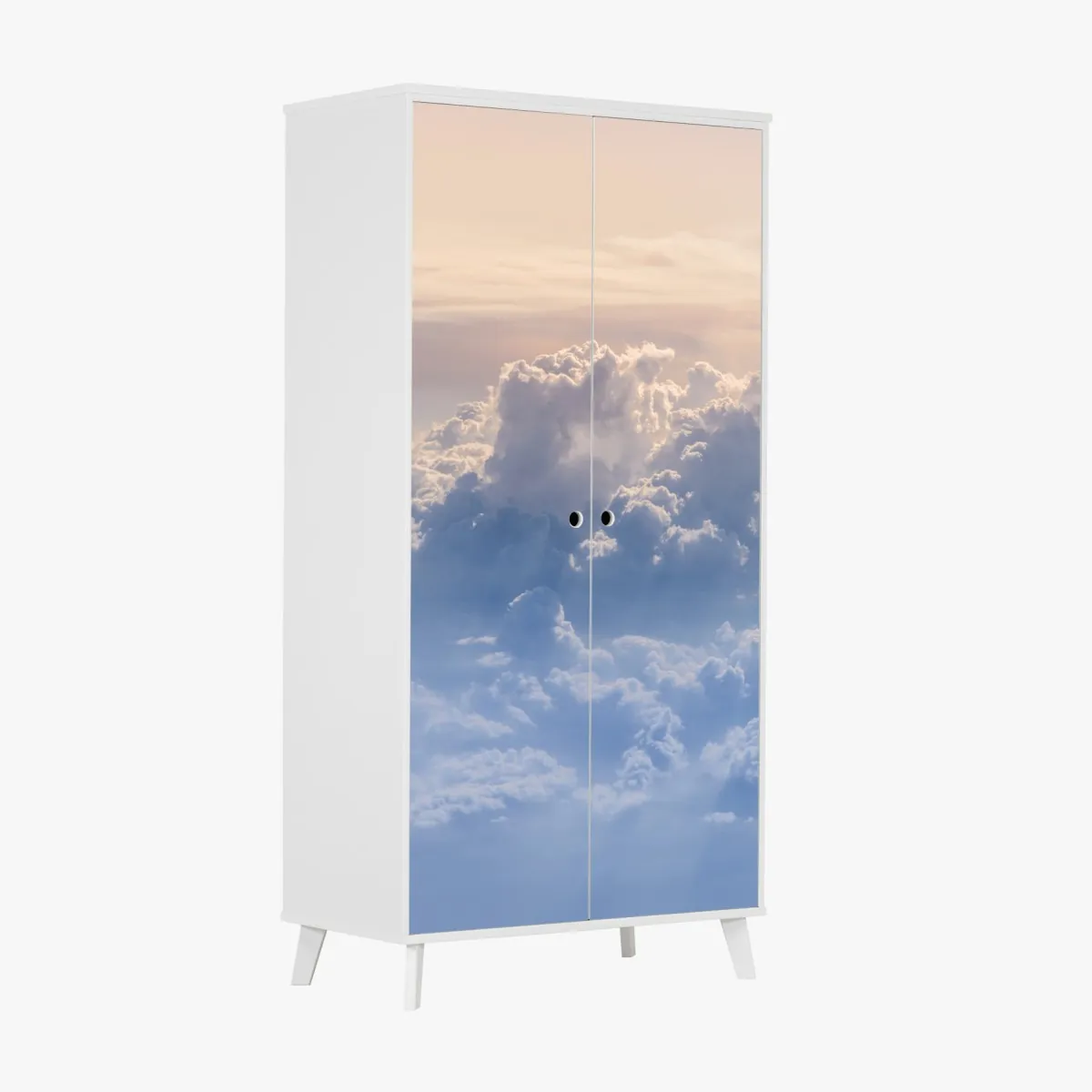 Schrankaufkleber sanfte wolken über dem blauen himmel – Wallnifity®