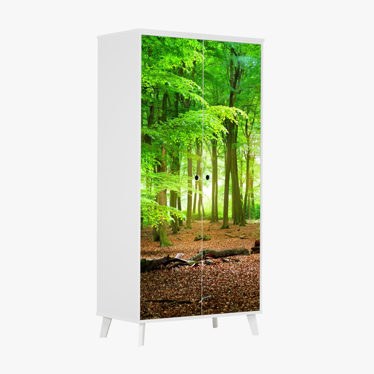 Schrankaufkleber sonnendurchfluteter grüner wald – Wallnifity®