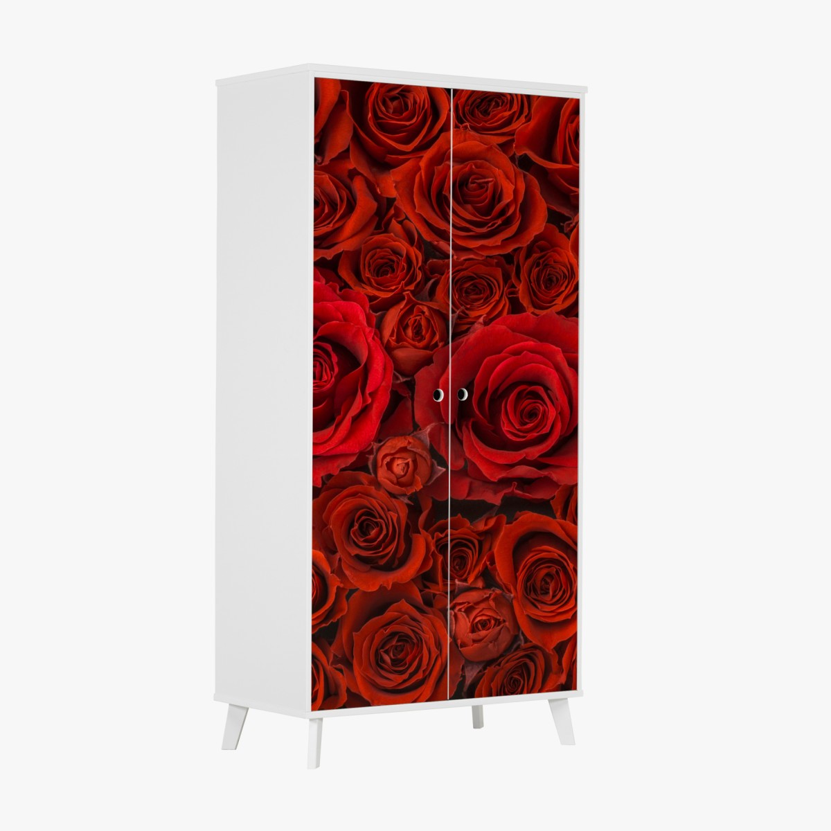 Schrankaufkleber prunkvolle collage roter rosen – Wallnifity®