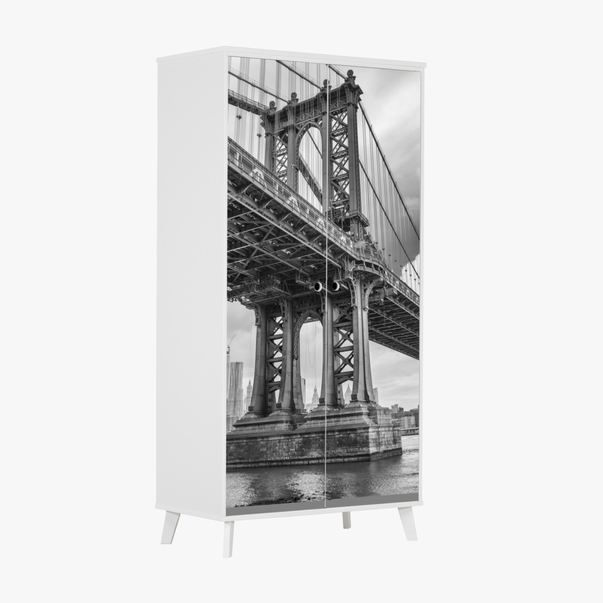 Schrankaufkleber blick auf die Manhattan Bridge und die skyline von New York – Wallnifity®