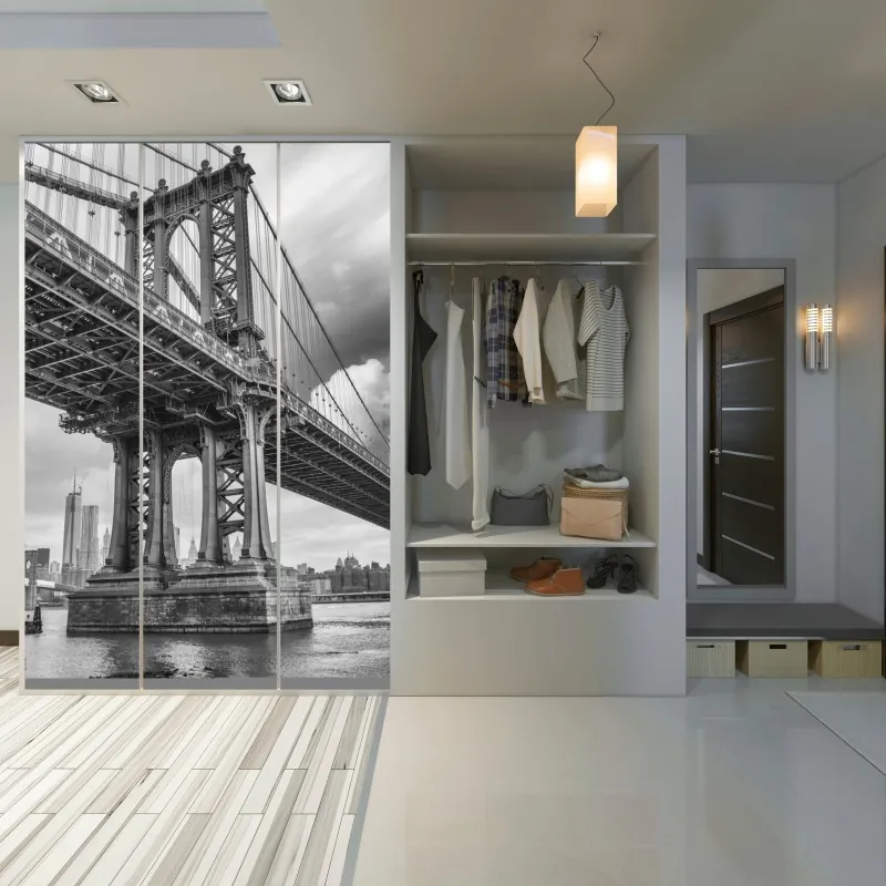 Schrankaufkleber modernes wohngebäude mit balkonen – Wallnifity®