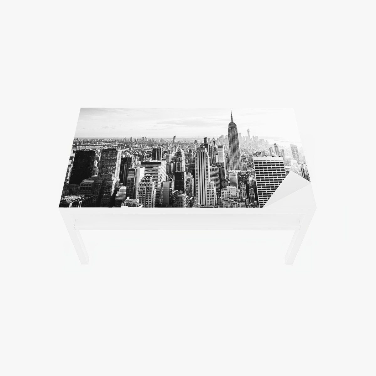 Tischaufkleber und Schreibtischaufkleber New York panorama in schwarzweiß – Wallnifity®