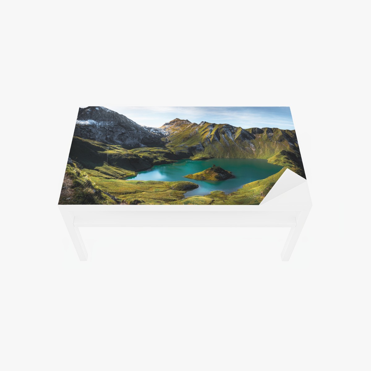 Tischaufkleber und Schreibtischaufkleber türkises seeidyll am Schrecksee, Bayern – Wallnifity®