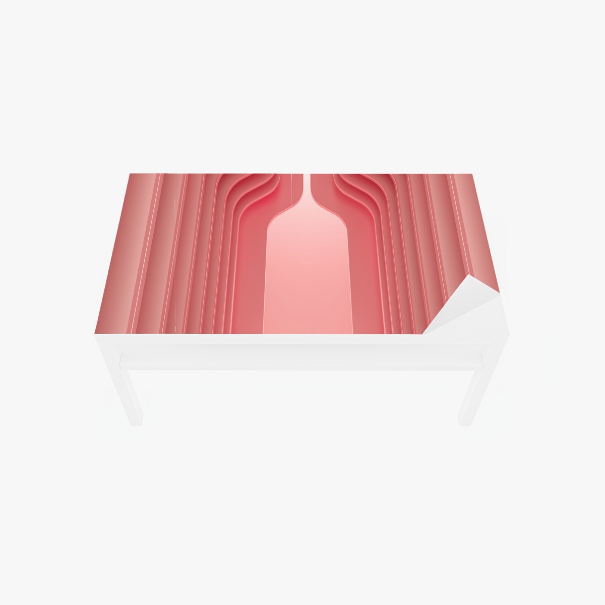 Tischaufkleber und Schreibtischaufkleber zeitgenössisches korallenrosa architekturmotiv – Wallnifity®