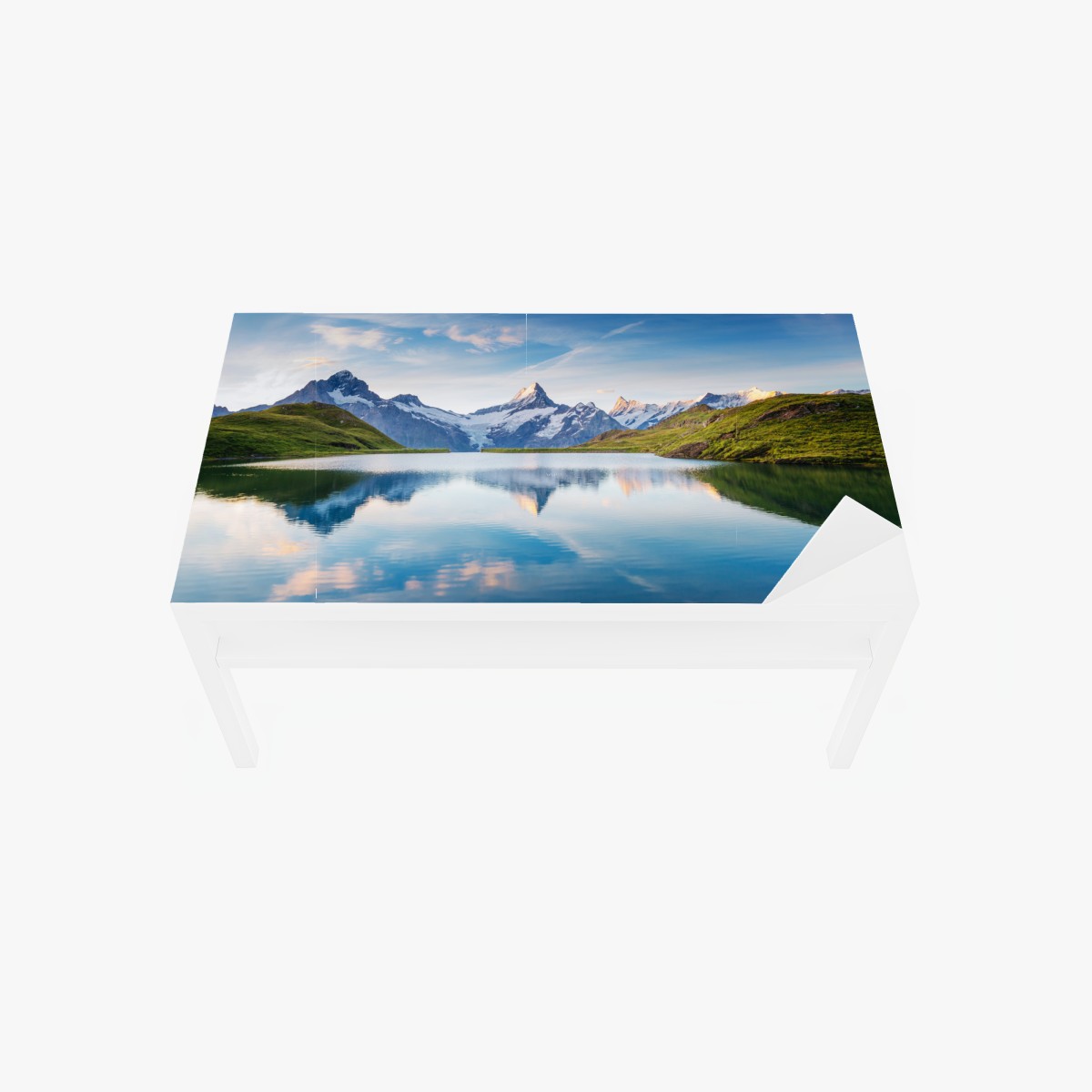 Tischaufkleber und Schreibtischaufkleber majestätische Alpen-reflexion am Bachalpsee – Wallnifity®
