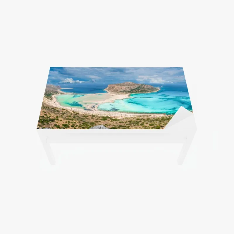 Tischaufkleber und Schreibtischaufkleber luftige wolkenlandschaft im soften blau – Wallnifity®