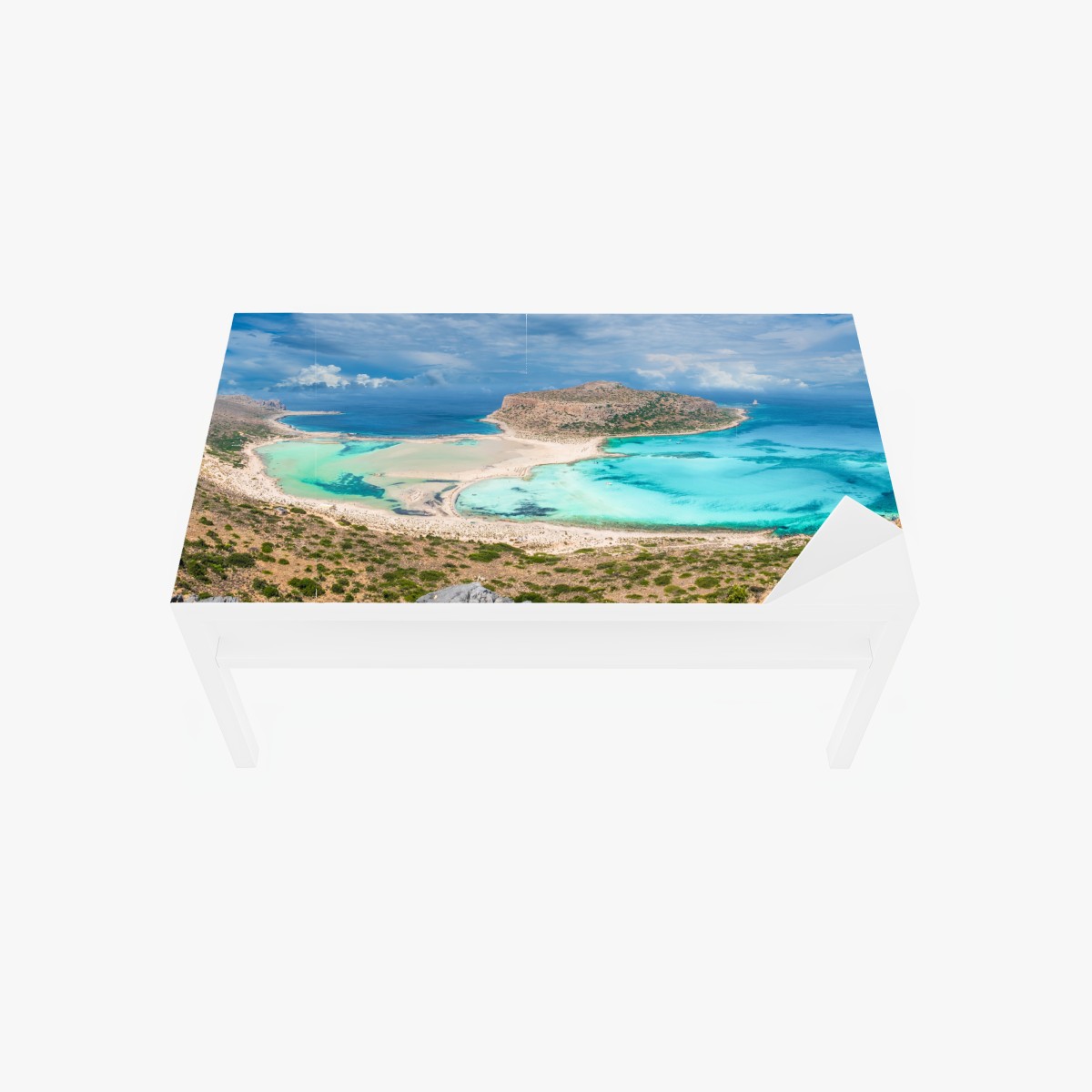 Tischaufkleber und Schreibtischaufkleber Balos Lagoon, Kreta panorama strandblick – Wallnifity®