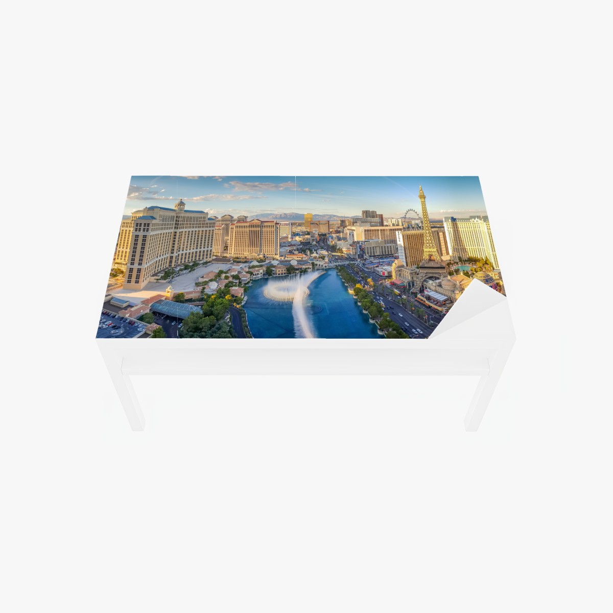 Tischaufkleber und Schreibtischaufkleber abendliches panorama von Las Vegas am strip – Wallnifity®