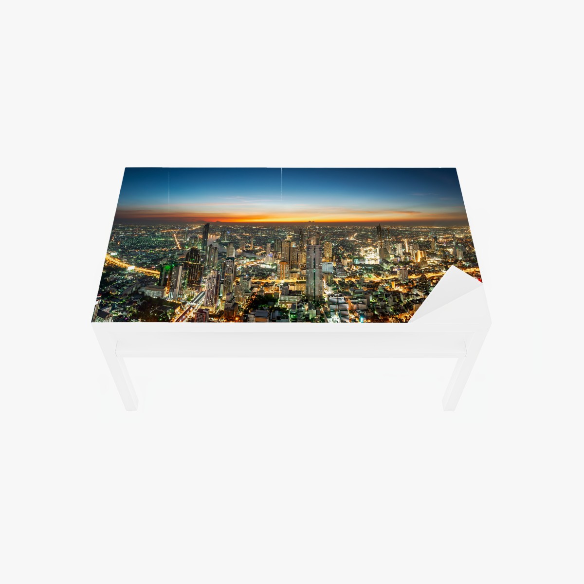 Tischaufkleber und Schreibtischaufkleber panorama von Bangkok bei dämmerung – Wallnifity®