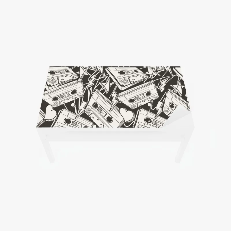 Tischaufkleber und Schreibtischaufkleber zarte löwenzahnsamen in monochrom – Wallnifity®