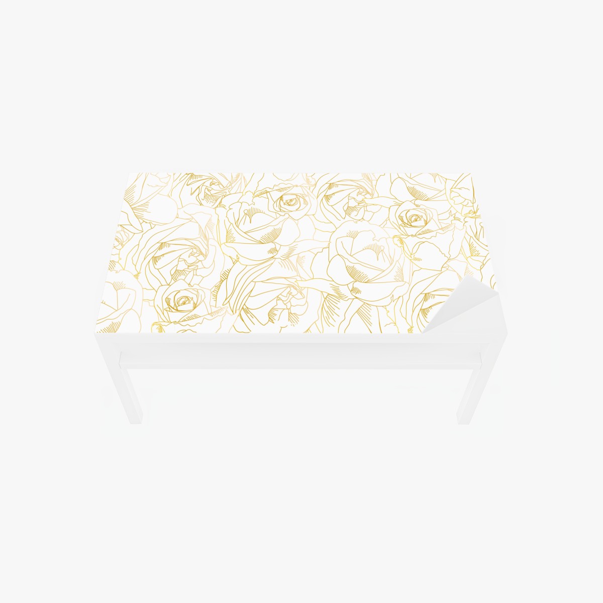 Tischaufkleber und Schreibtischaufkleber goldene rosen linienzeichnung – Wallnifity®