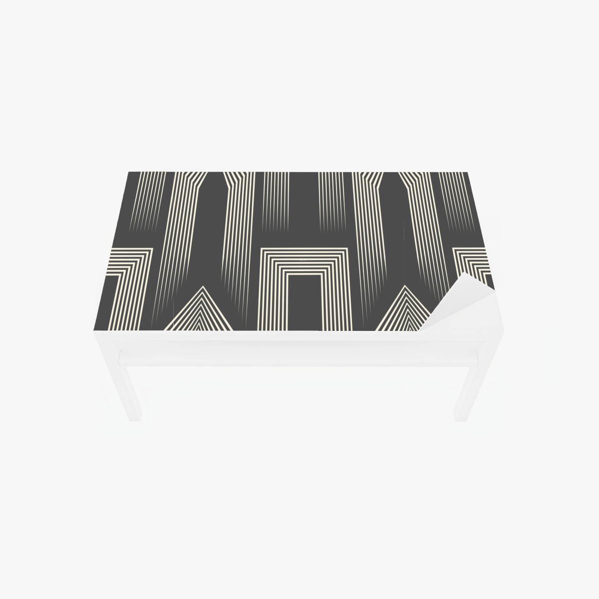 Tischaufkleber und Schreibtischaufkleber geometrisches art-deco-muster in grau und beige – Wallnifity®