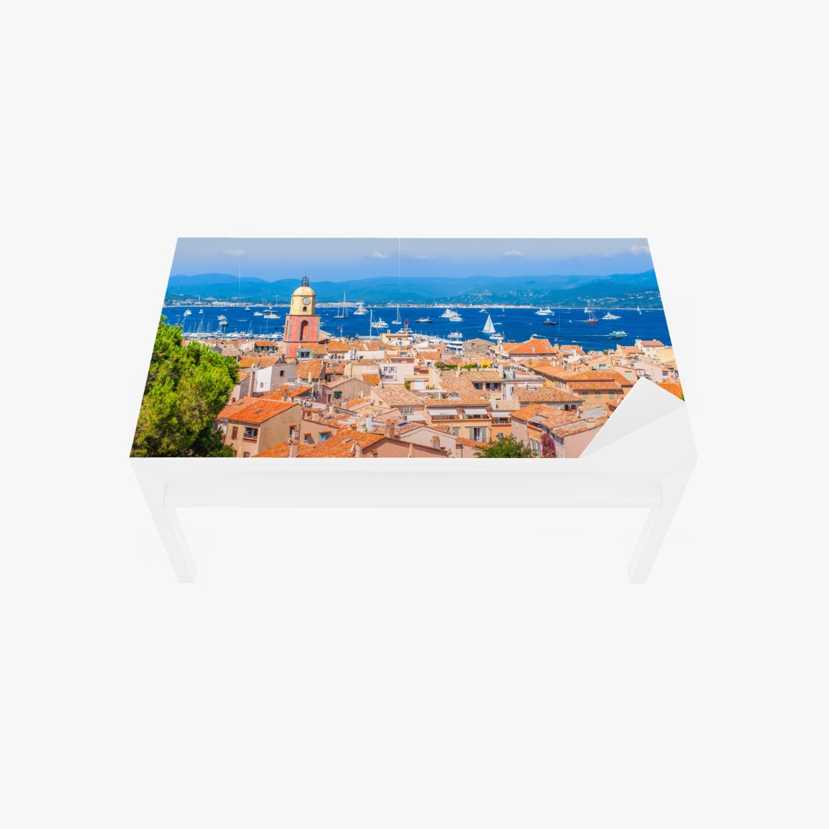 Tischaufkleber und Schreibtischaufkleber sonniges mediterranes hafenpanorama – Wallnifity®