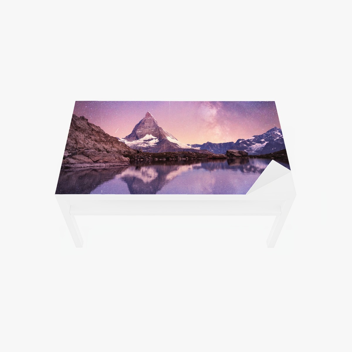 Tischaufkleber und Schreibtischaufkleber Matterhorn unter der Milchstraße mit spiegelung – Wallnifity®