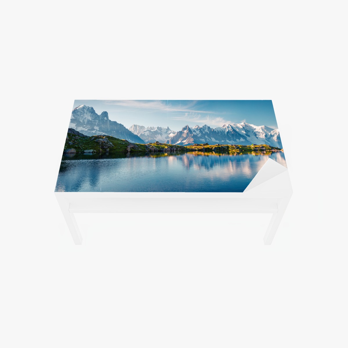 Tischaufkleber und Schreibtischaufkleber panorama von Lac Blanc und Mont Blanc – Wallnifity®