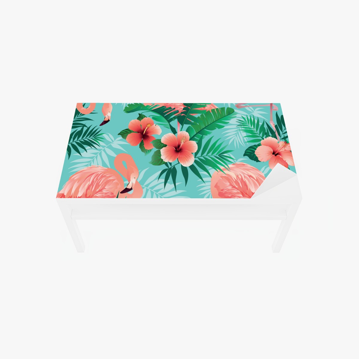 Tischaufkleber und Schreibtischaufkleber tropische flamingo-oase – Wallnifity®
