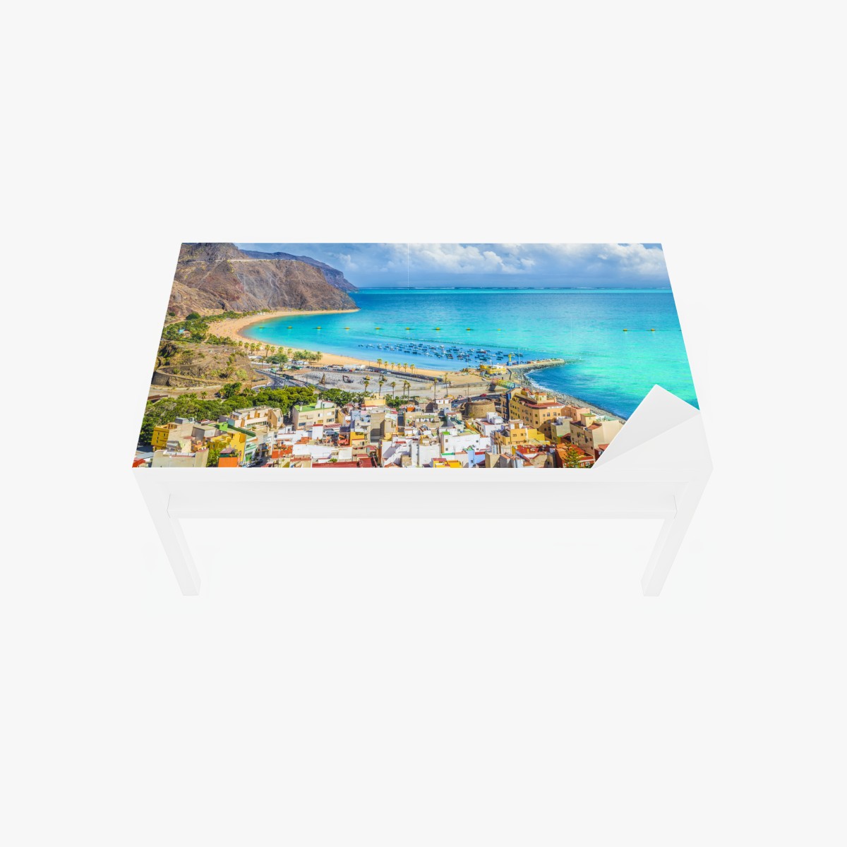 Tischaufkleber und Schreibtischaufkleber panorama des Strandes Las Teresitas, Teneriffa – Wallnifity®