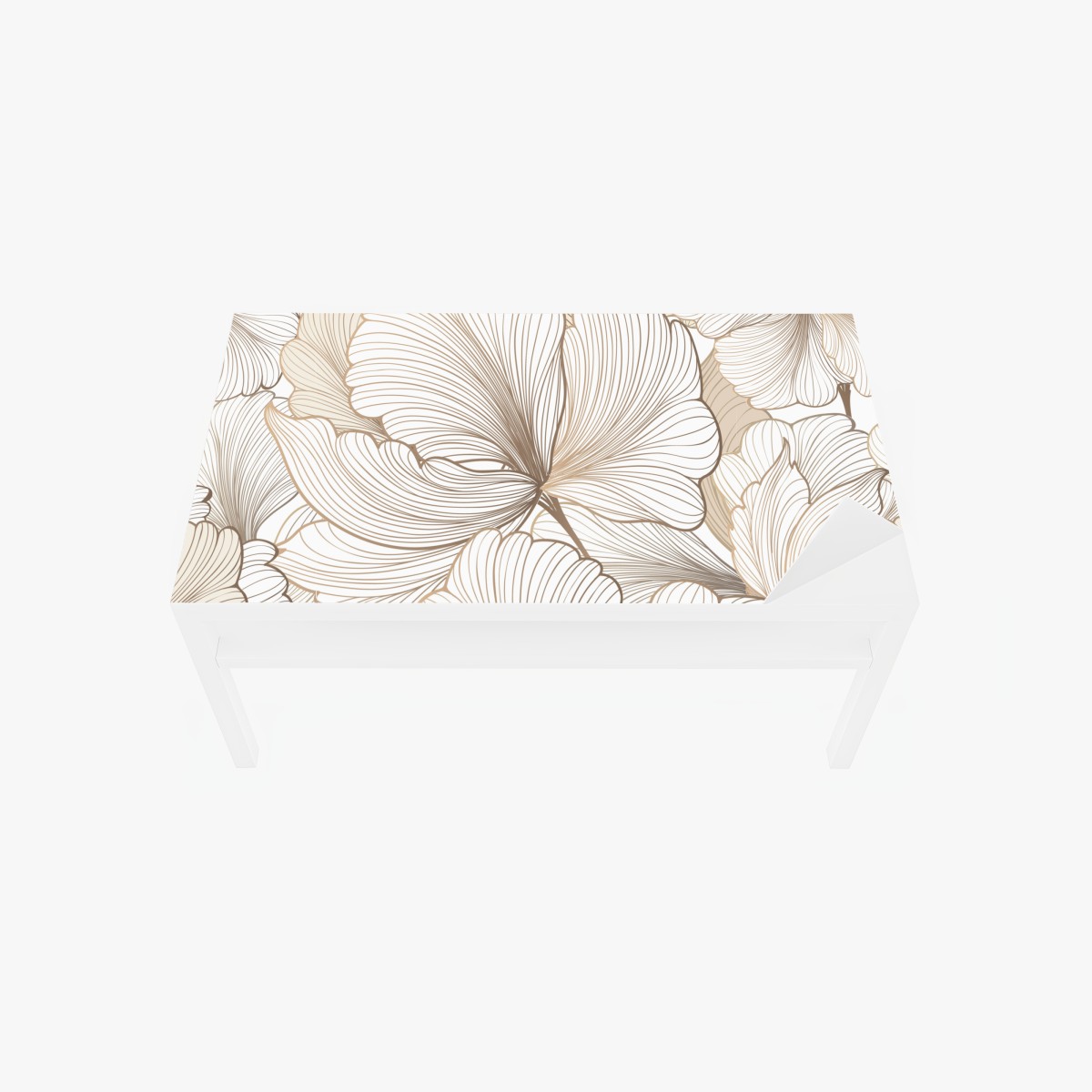 Tischaufkleber und Schreibtischaufkleber zarte beige blumenillustration – Wallnifity®