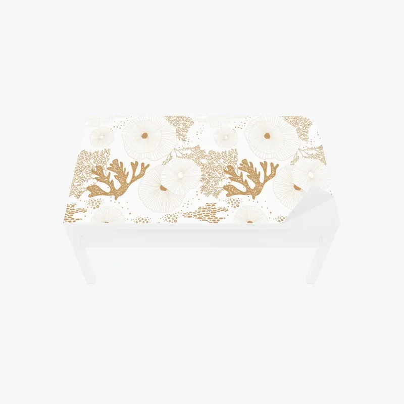 Tischaufkleber und Schreibtischaufkleber rosa aquarell blumengarten mit kolibri – Wallnifity®
