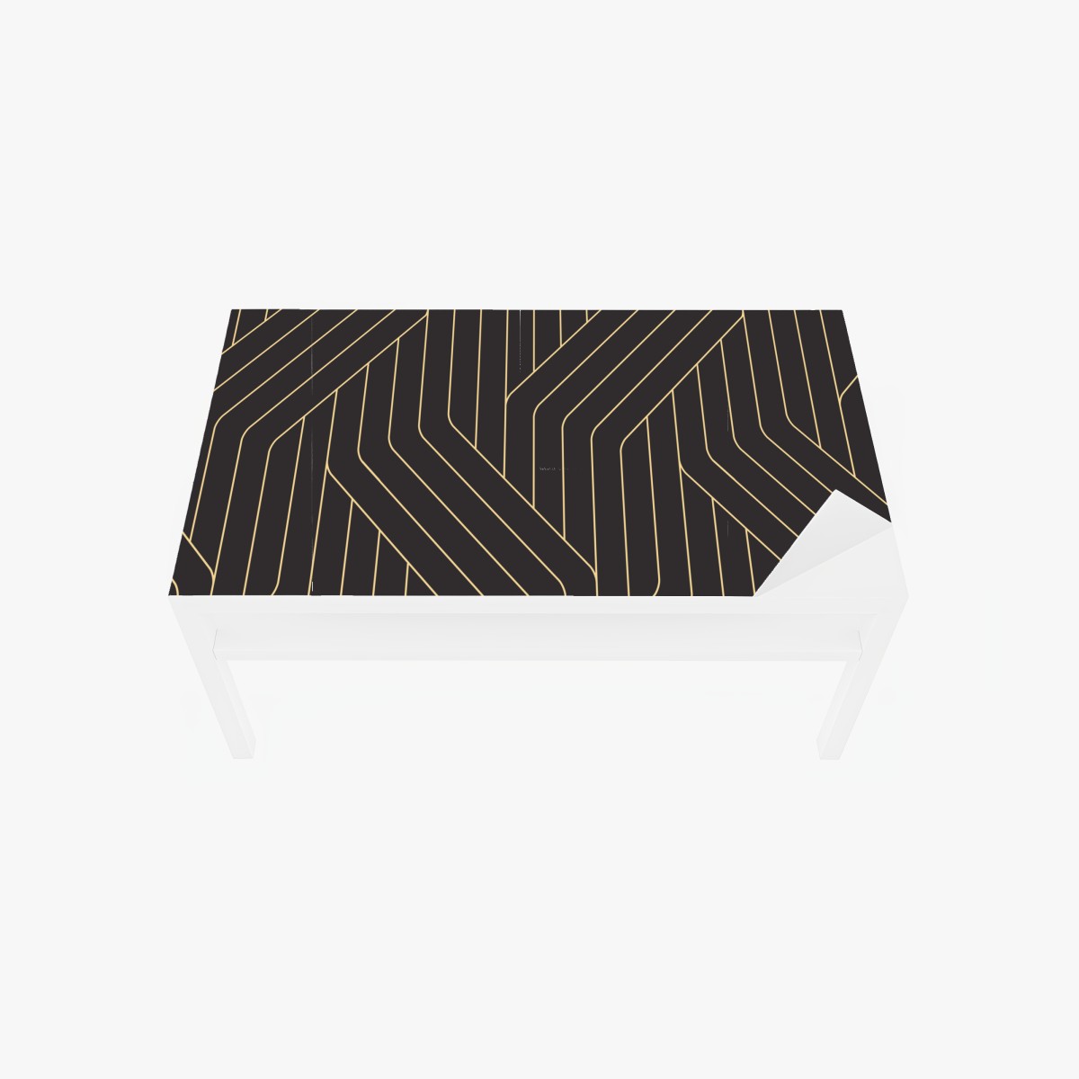 Tischaufkleber und Schreibtischaufkleber geometrisches art deco muster in schwarz und gold – Wallnifity®